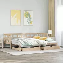 Lova su ištraukiama dalimi/stalčiais be čiužinio, 80x200 cm