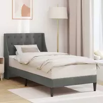 Lova Lovos rėmas su galvūgalio Tamsiai pilka 90 x 190 cm Aksomas