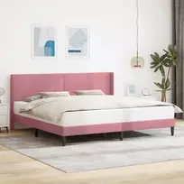 Lova Lovos rėmas su galvūgalio Rožinė 180 x 200 cm Aksomas