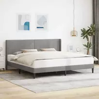 Lova Lovos rėmas su galvūgalio Šviesiai pilka 200 x 200 cm Aksomas