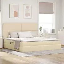 Lova su daiktų laikymo vieta ir čiužiniu Kremas 200 x 200 cm