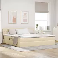 Lova su daiktų laikymo vieta ir čiužiniu Kremas 200 x 200 cm