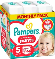 Pampers Active Baby Pants Sauskelnės, 5 Dydis, 164 vnt.