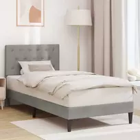 Lova Lovos rėmas su galvūgalio Šviesiai pilka 80 x 200 cm Aksomas