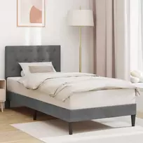 Lova Lovos rėmas su galvūgalio Tamsiai pilka 90 x 200 cm Aksomas