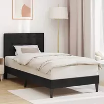 Lova Lovos rėmas su galvūgalio Juoda 90 x 200 cm Aksomas