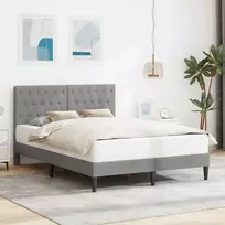 Lova Lovos rėmas su galvūgalio Šviesiai pilka 140 x 190 cm Aksomas
