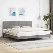 Lova Lovos rėmas su galvūgalio Šviesiai pilka 180 x 200 cm Aksomas