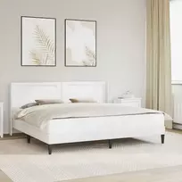 Lova Lovos rėmas su LED juostelėmis Balta 180 x 200 cm Dirbtinė oda