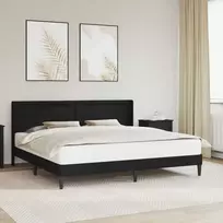 Lova Lovos rėmas su LED juostelėmis Juoda 180 x 200 cm Dirbtinė oda