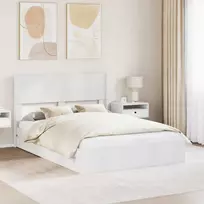 Lova Lovos rėmas su saugojimu ir nugara Balta 160 x 200 cm