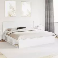Lova Lovos rėmas su saugojimu ir nugara Balta 200 x 200 cm