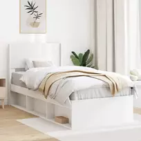 Lova Lovos rėmas su saugojimu ir nugara Balta 100 x 200 cm