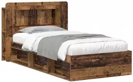 Lova Lovos rėmas su saugojimu Sendintos medienos 90 x 190 cm