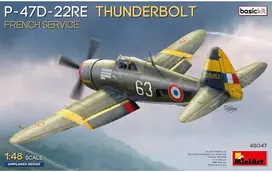 MiniArt P-47D Thunderbolt prancūzų karo lėktuvo modelis 1/48 surinkimui