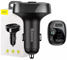 Baseus FM Transmitter T typed Bluetooth 2xUSB Micro SD (Juodas)
