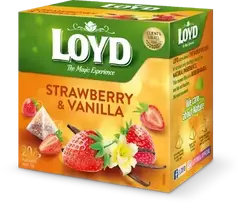 Augļu tēja LOYD Pyramids ar zemeņu un vaniļas garšu, 20x2 g