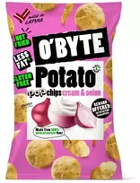 O'BYTE Kartupeļu čipsi ar skābā krējuma un sīpolu garšu 90g