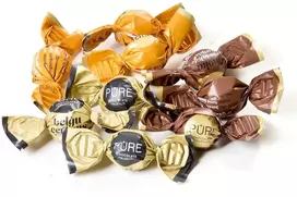 Pure Chocolate Juodojo šokolado triufeliai su įdarais „ASSORTED“ 1kg (maži) PURE