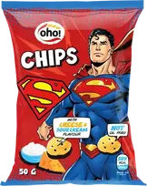 Oho Čipsi ar siera un skābā krējuma garšu SUPERMAN 50g