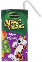 Sulas dzēriens ELMENHORSTER Vita Tigra, Vīnogu-persiku, 0.2l