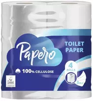 Tualetes papīrs PAPERO, 3 slāņi, 15.95 m, 145 loksnes, 4 ruļļi
