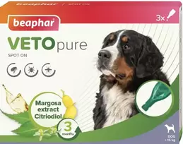 Pilieni pret blusām, ērcēm suņiem - Beaphar Veto Pure Spot ON, L Dog, 3 gab.