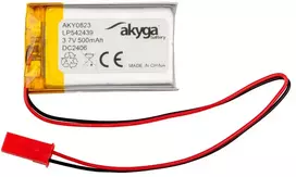 Lithium Polymer Baterija Akyga AKY0823 LP542439 Li-Po 3.7V | 500mAh PCM JST 2.54 2Pin Connector 150mm