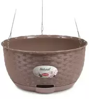 Stefanplast pakabinamas gėlių vazonas Natural Ø30x14.5cm ruda