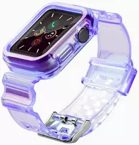 Fusion Accessories Light Set smartwatch strap for Apple Watch 2/3/4/5/6/7/SE (38/40/41 mm) | Silicone | violetinė