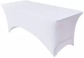 Eu Sandelis Baltas tamprus stalo užvalkalas šventėms 183x76x76cm BZK13