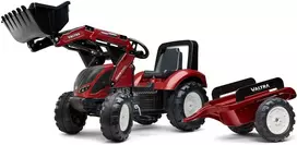 FALK Pedalinis Traktorius Valtra Maroon su Priekaba ir Kaušu