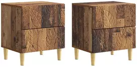Naktinis staliukas 2 pcs Sendintos medienos 43 x 34,5 x 48 cm