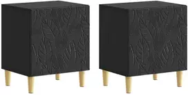 Naktinis staliukas 2 pcs Juoda 43 x 34,5 x 50 cm