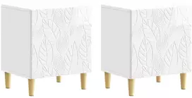 Naktinis staliukas 2 pcs Itin blizgi balta 43 x 34,5 x 50 cm
