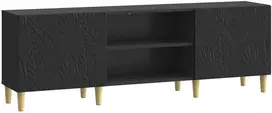 TV staliukas Televizoriaus spintelė 150 x 31 x 50 cm Juoda Apdirbta mediena