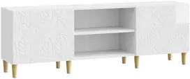 TV staliukas Televizoriaus spintelė 150 x 31 x 50 cm Itin blizgi balta