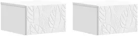 Sieninis naktinis staliukas 2 pcs Balta 49 x 34,5 x 20 cm