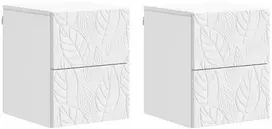 Sieninis naktinis staliukas 2 pcs Balta 34,5 x 33 x 40 cm