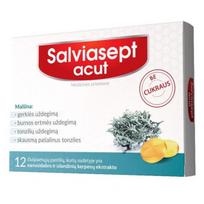 SALVIASEPT pasilės ACUT, be cukraus, 12 past.