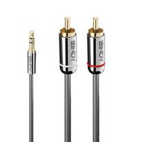 Audio Laidas - Cromo Line 3.5mm M/F į Dual Phono M/M 0.5m Auksu Padengtas