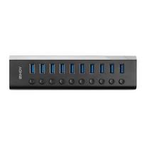 USB Hub - LINDY 10 Prievadų USB 3.0 Hub su Maitinimo Jungikliais, 5Gbps, Aliuminio Lydinys