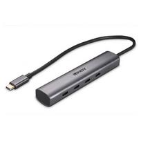 USB Hub - Lindy 4 Port USB 3.2 Gen 2 Type C Hub, 10Gbps, Tamsiai pilka