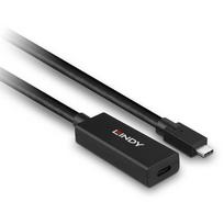 USB Prailginimo Laidas - LINDY USB 3.2 Type C Aktyvus Prailginimo Laidas, M/F, 10Gbps, Duomenų Perdavimas, 5 m