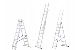 Daugiafunkcinės aliuminio kopėčios, Drabest HOME 3x11, 150 kg