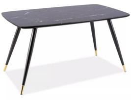 Valgomojo stalas CYRYL I, 140 x 80 cm, juodas