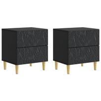Naktinis staliukas 2 pcs Juoda 43 x 34,5 x 48 cm
