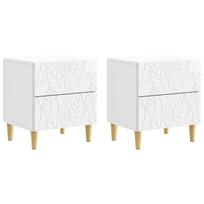 Naktinis staliukas 2 pcs Itin blizgi balta 43 x 34,5 x 48 cm