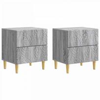 Naktinis staliukas 2 pcs Pilka Sonoma 43 x 34,5 x 48 cm