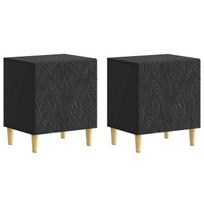 Naktinis staliukas 2 pcs Juoda 43 x 34,5 x 50 cm